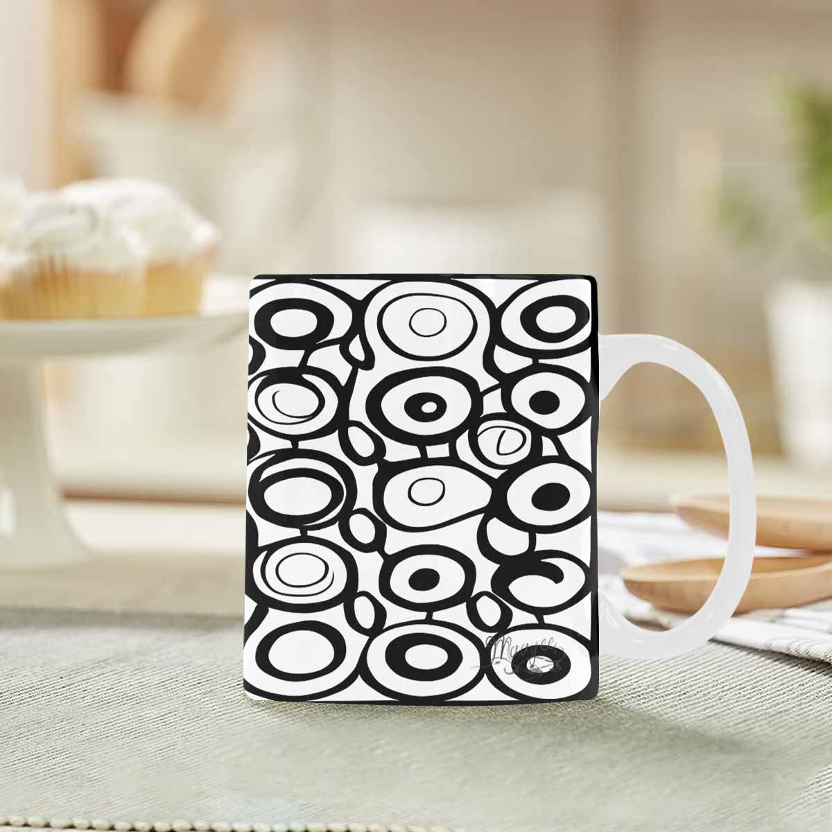 Quality Mug, coffee mug, tea cup, B & W Abstract, Set 1, design 37