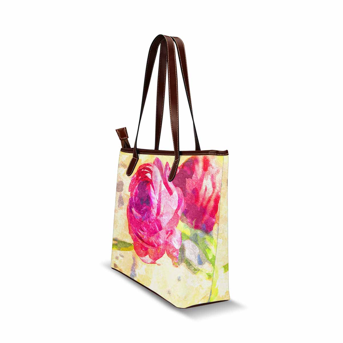 Classic Fabric handbag, watercolor floral, design 215