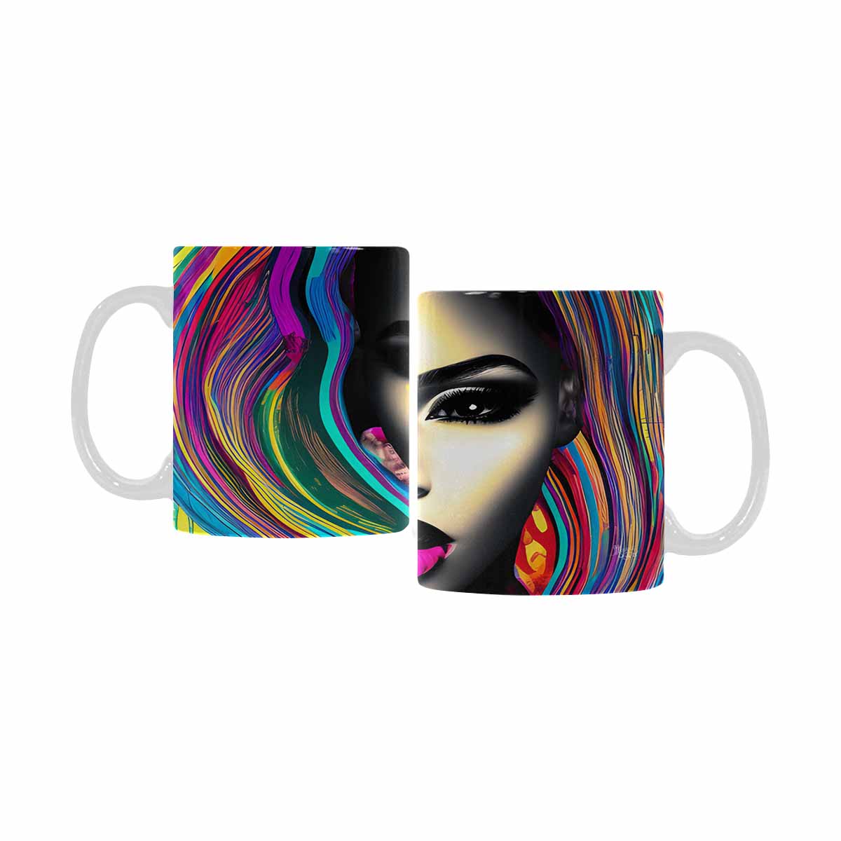 Quality Mug, coffee mug, tea cup, Black Faces, Set 1, design 33