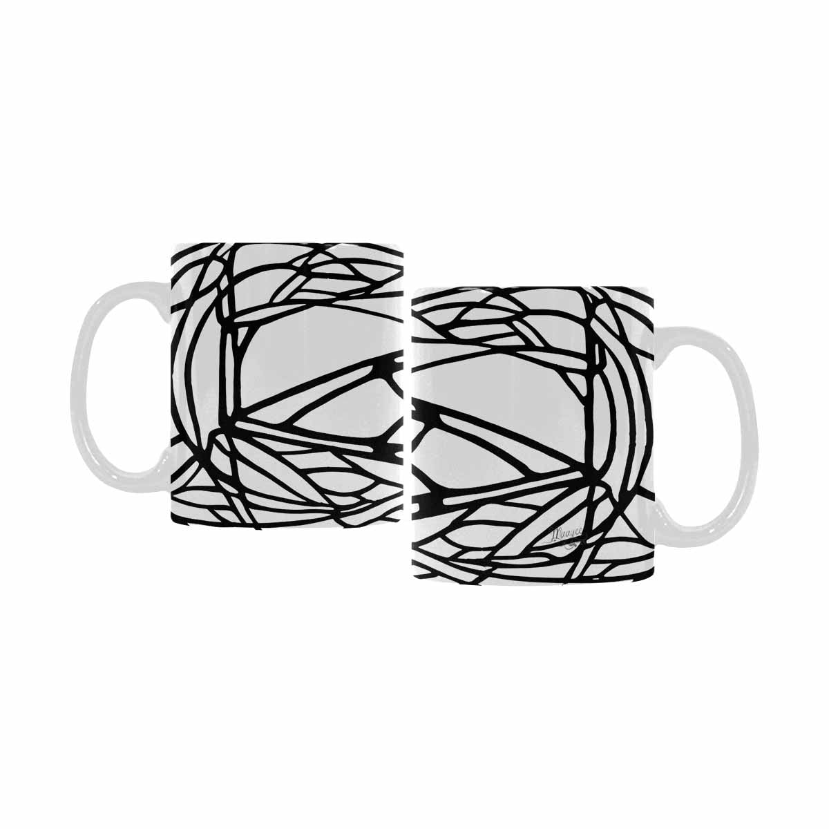 Quality Mug, coffee mug, tea cup, B & W Abstract, Set 1, design 46