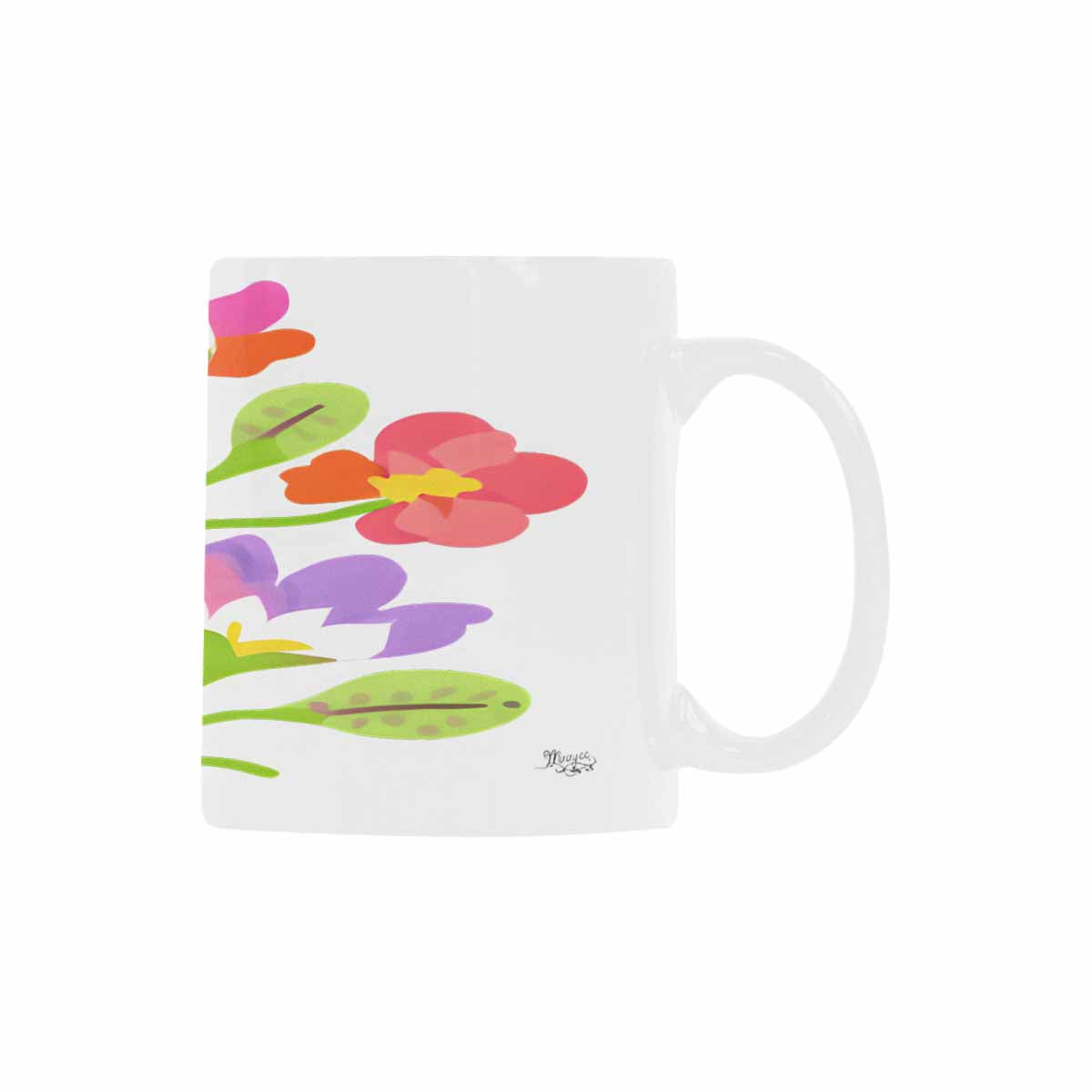 USA made Quality Mug, coffee mug, tea cup, Bright florals, Set 2, design 64