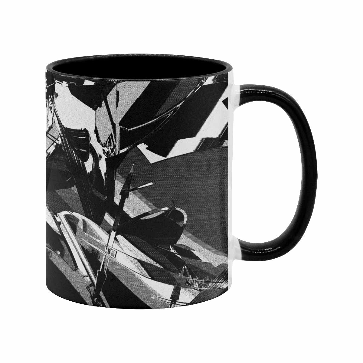 Coffee Mug, tea cup, black core, abstract, design 63