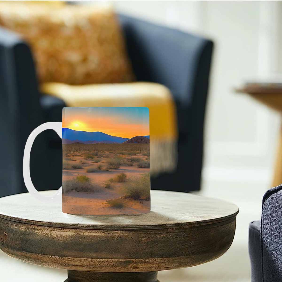 Coffee Mug, tea cup, desert scene, design 7