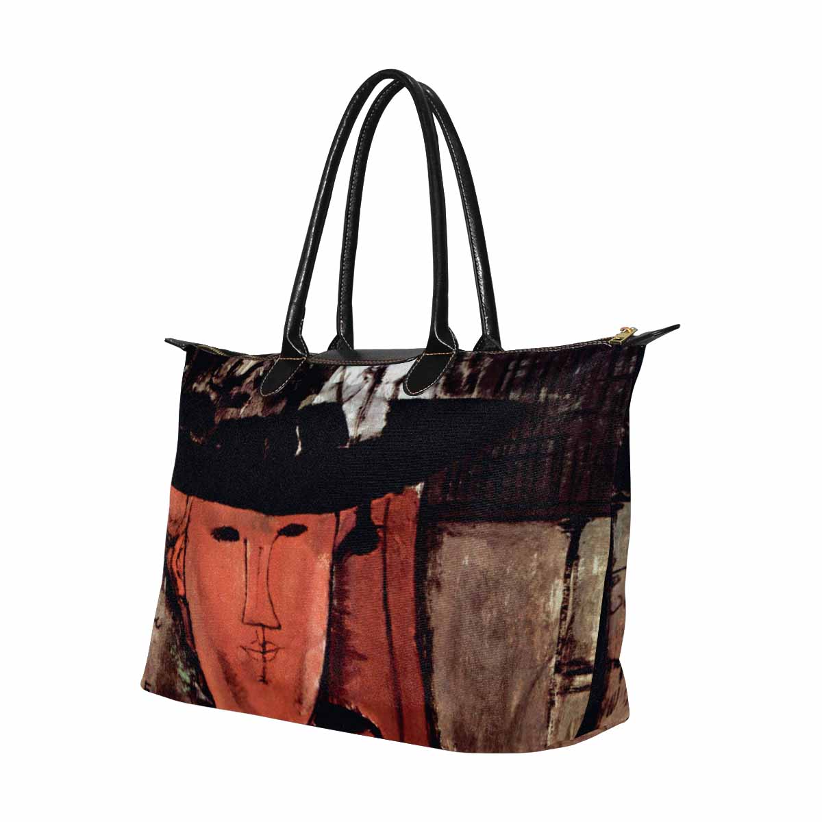 Classic handbag, Modigliani design, choice of 2 colors, Lady With Hat