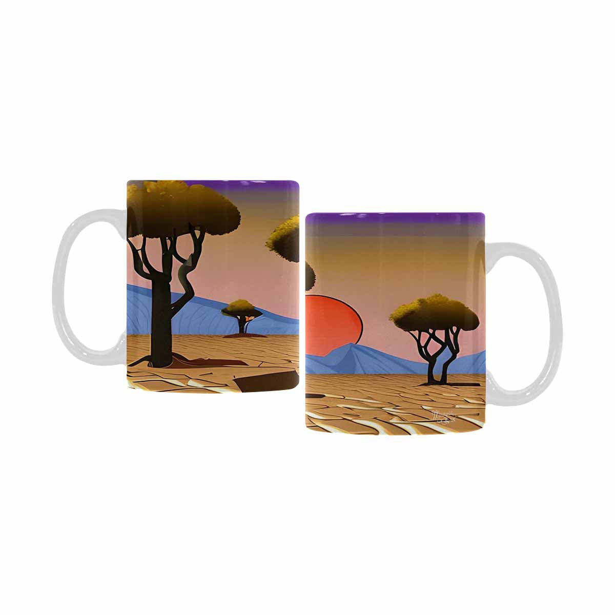 Coffee Mug, tea cup, desert scene, design 29