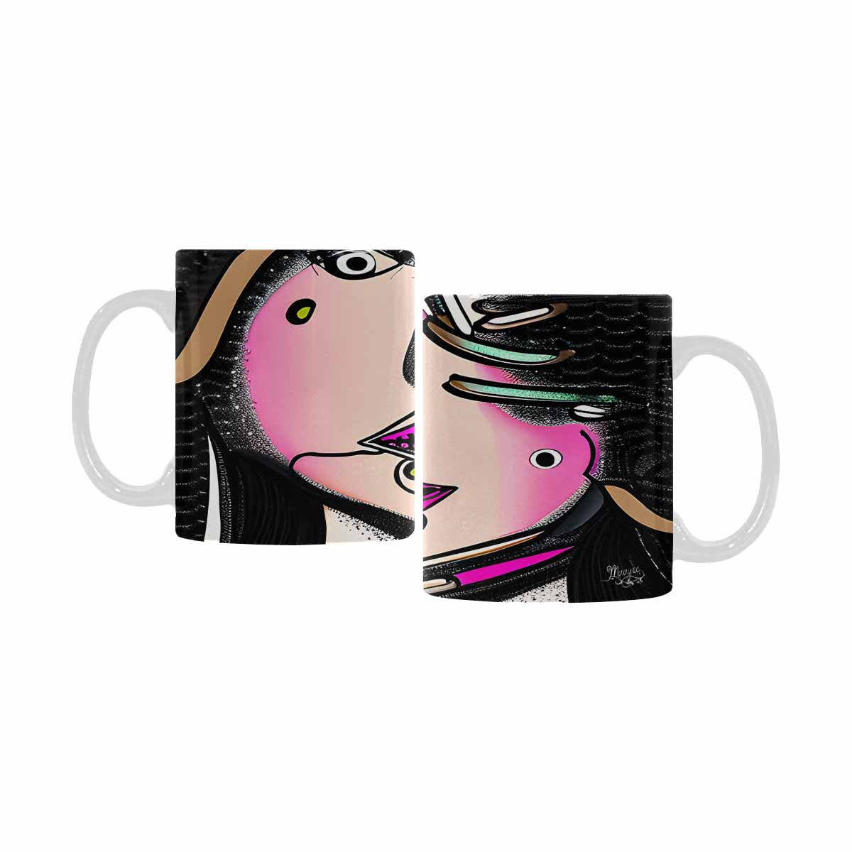 Coffee Mug, tea cup,caucasian Face, design 48