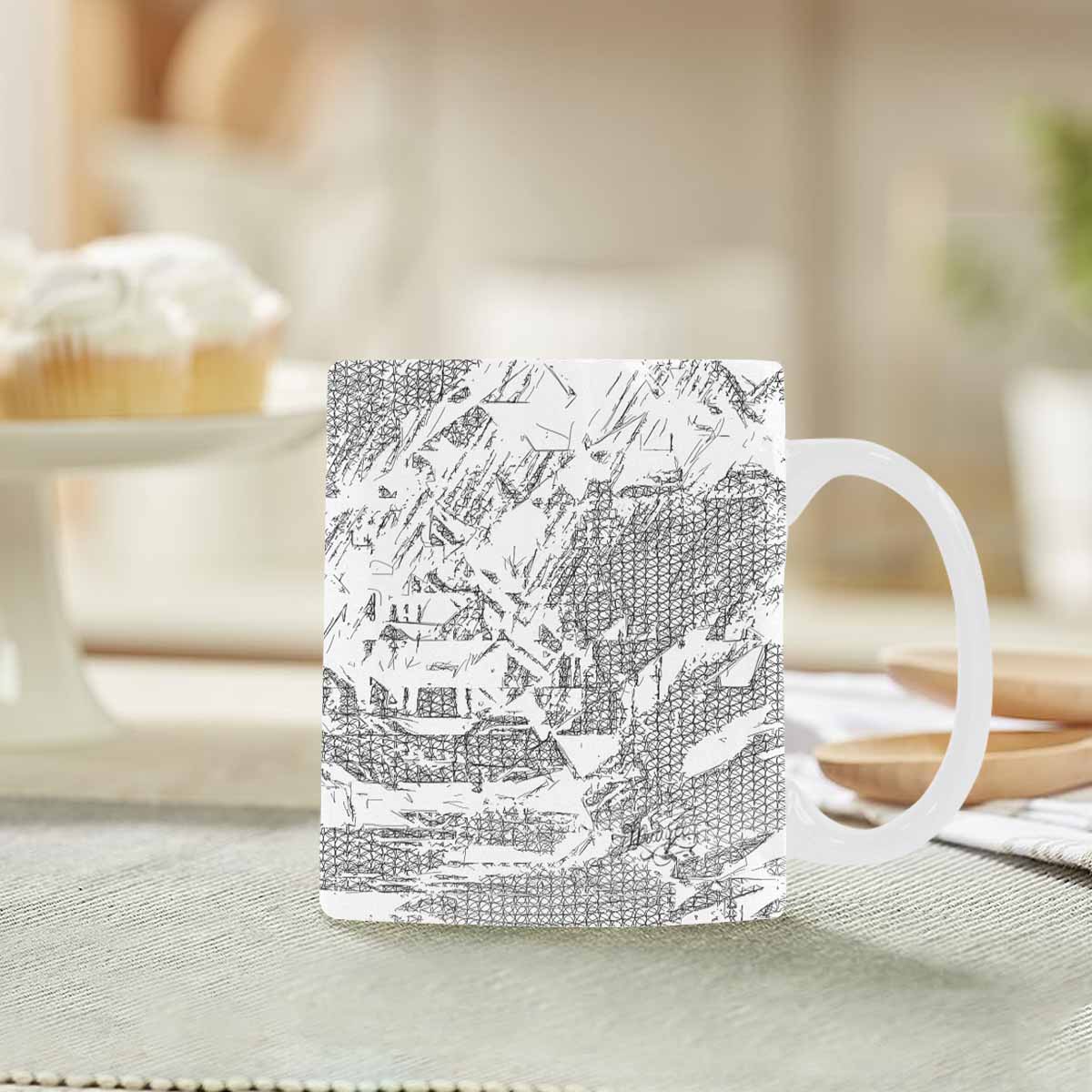 Quality Mug, coffee mug, tea cup, B & W Abstract, Set 1, design 81