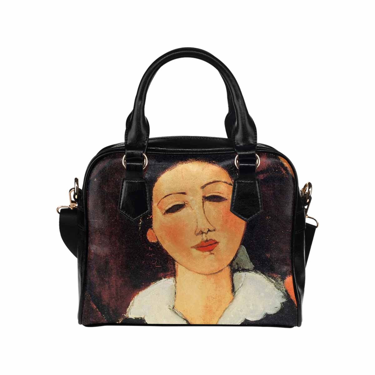 Shoulder PU Leather handbag, Modigliani design, choice of 2 colors, Jacques Lipchitz and his woman 1