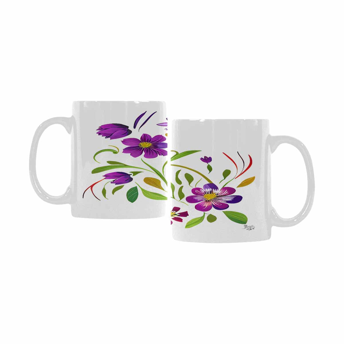 Quality Mug, coffee mug, tea cup, Bright florals, Set 2, design 75