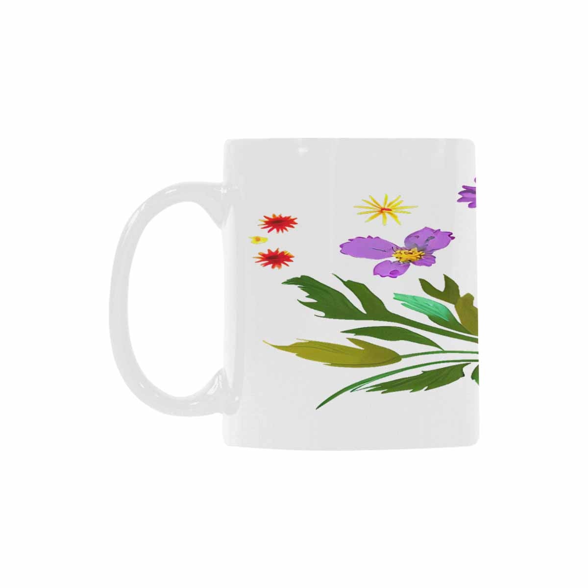 USA made Quality Mug, coffee mug, tea cup, Bright florals, Set 2, design 74