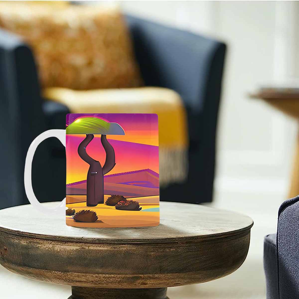 Coffee Mug, tea cup, desert scene, design 60