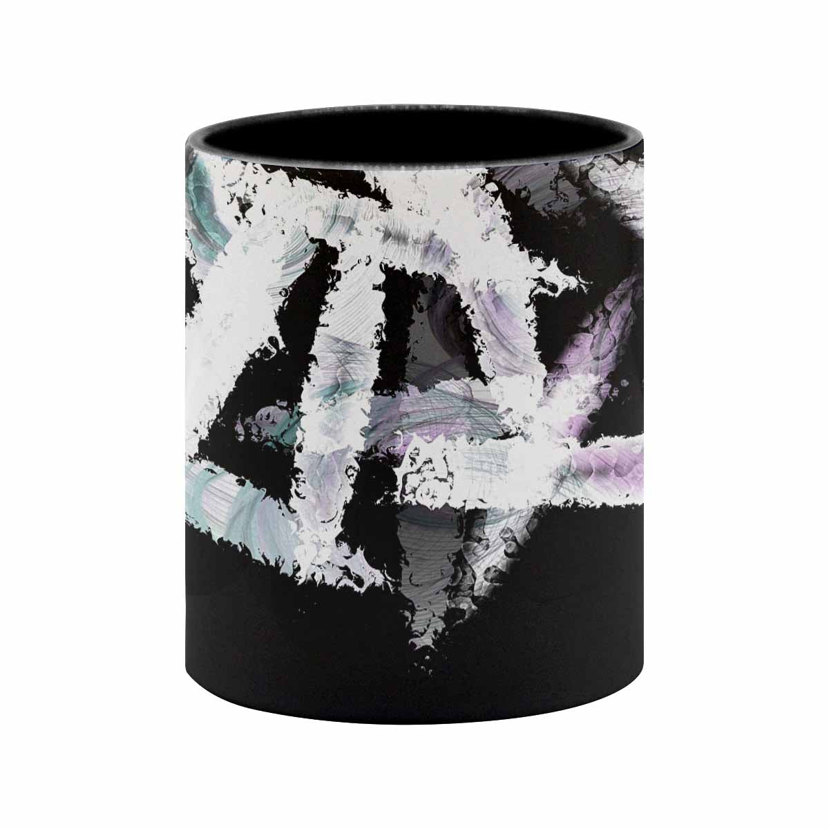 Coffee Mug, tea cup, black core, abstract, design 66