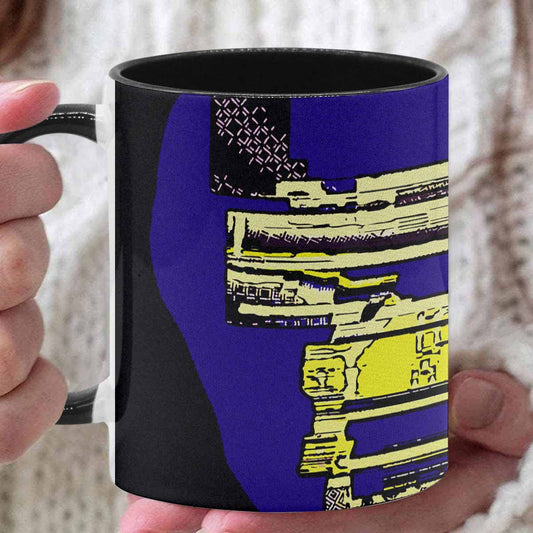 Coffee Mug, tea cup, black core, abstract, design 38