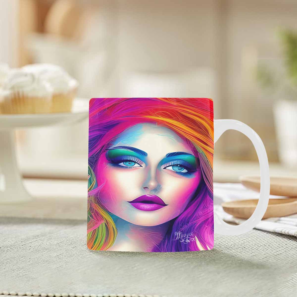 Coffee Mug, tea cup,caucasian Face, design 35