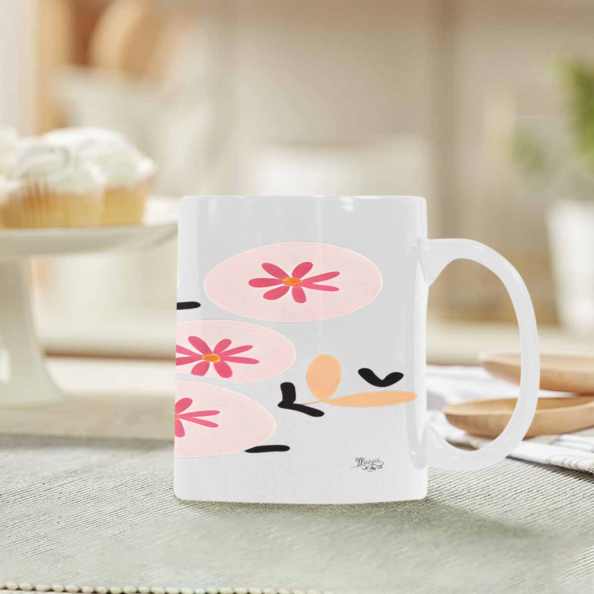 Quality Mug, coffee mug, tea cup, Bright florals, Set 2, design 16