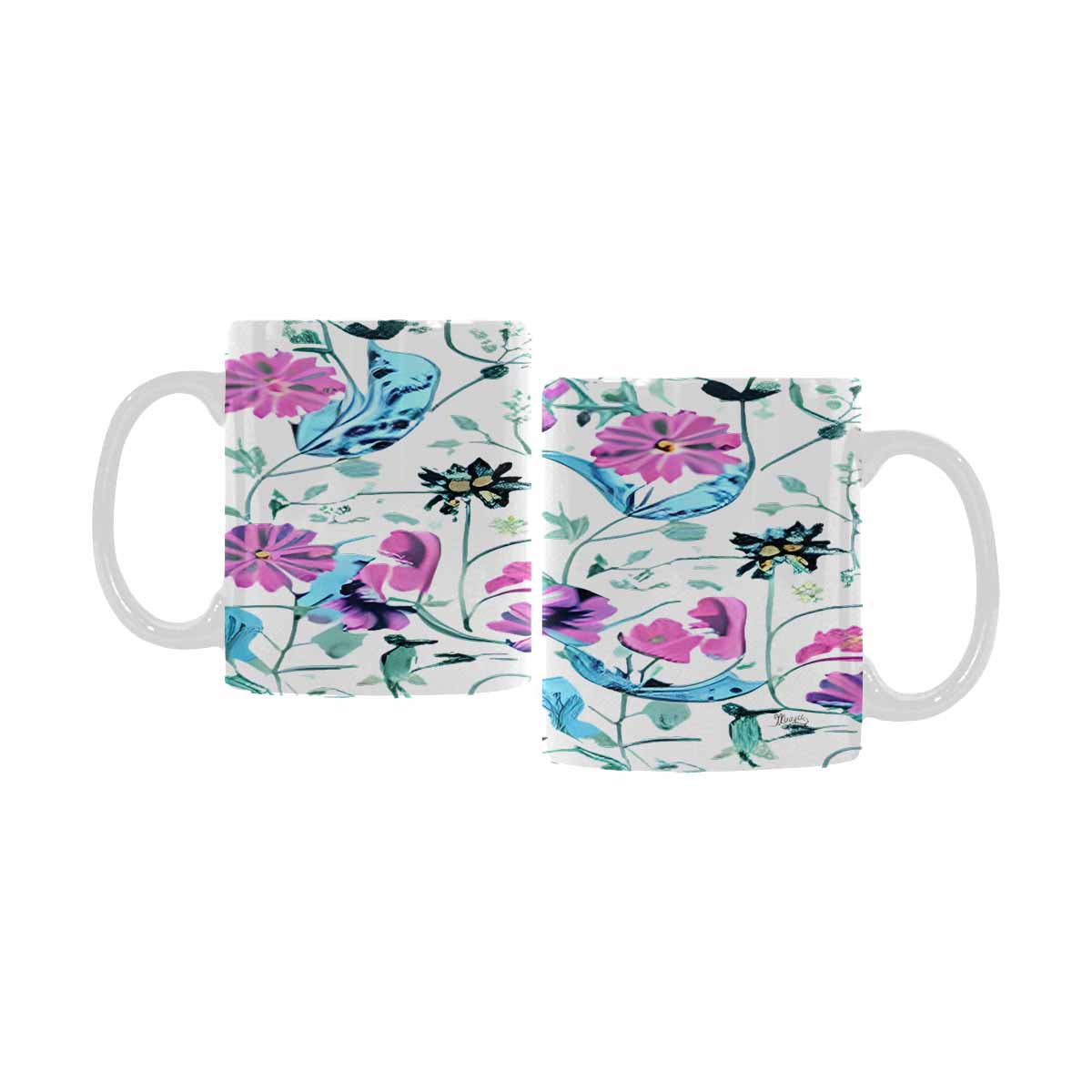 Quality Mug, coffee mug, tea cup, Bright florals, Set 2, design 30
