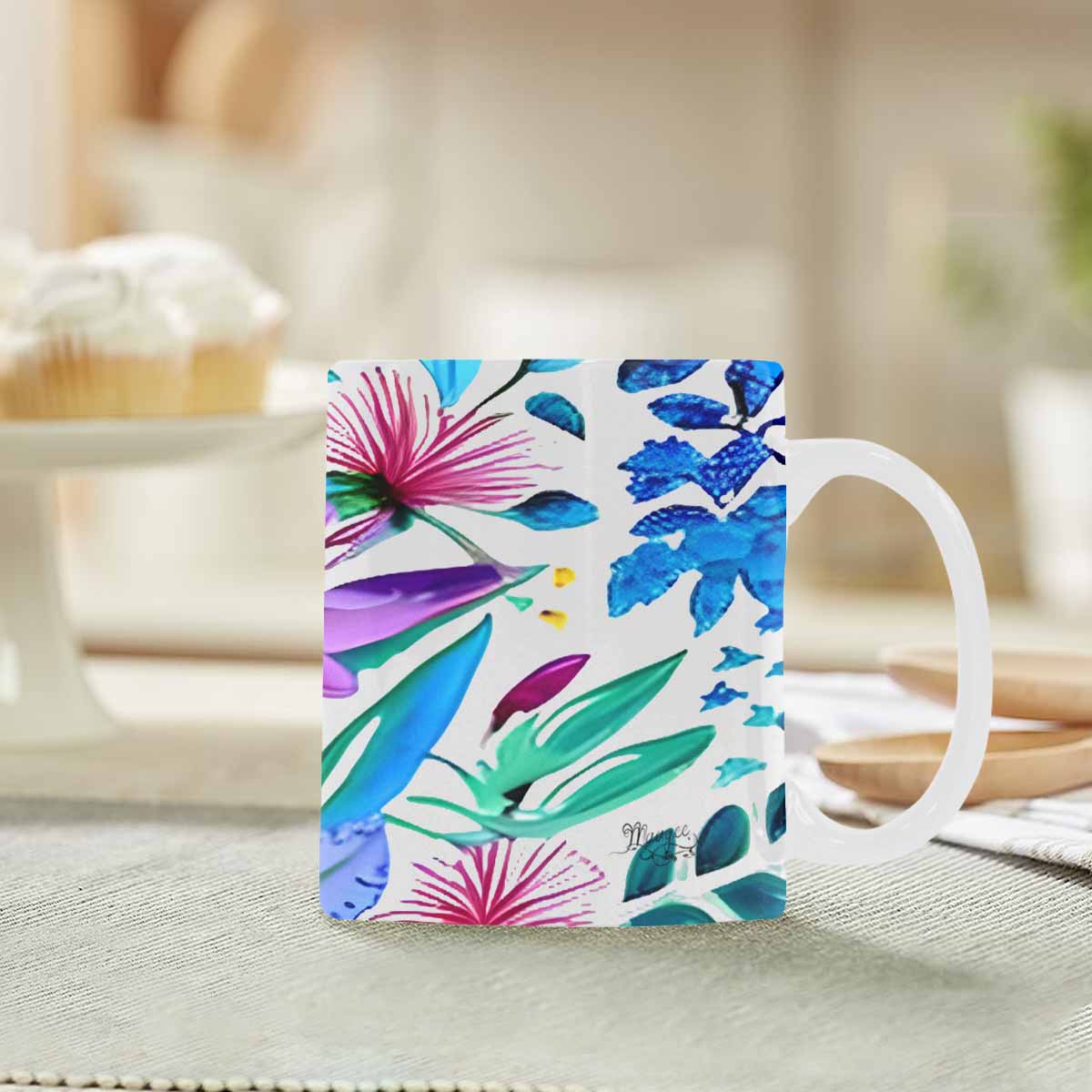 Quality Mug, coffee mug, tea cup, Bright florals, Set 1A, Design 19