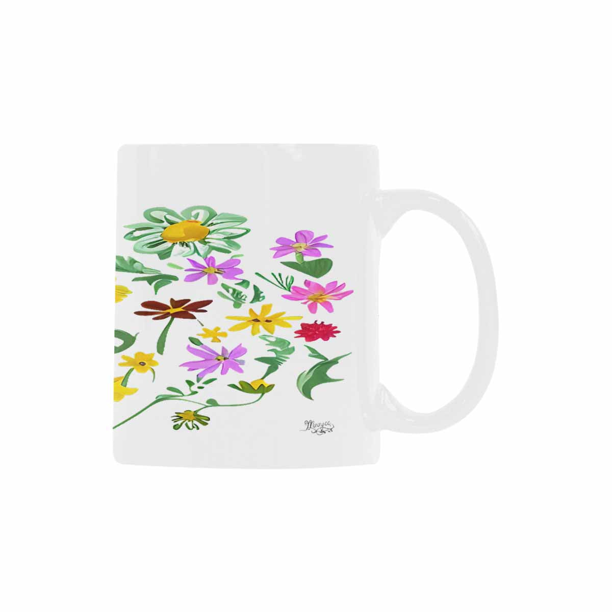 USA made Quality Mug, coffee mug, tea cup, Bright florals, Set 2, design 94