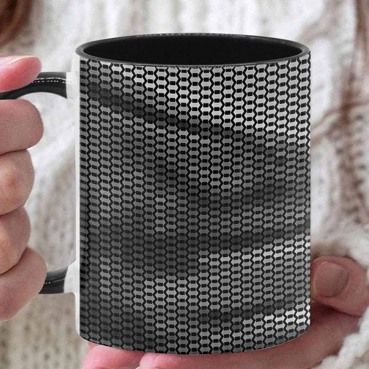 Coffee Mug, tea cup, black core, abstract, design 83