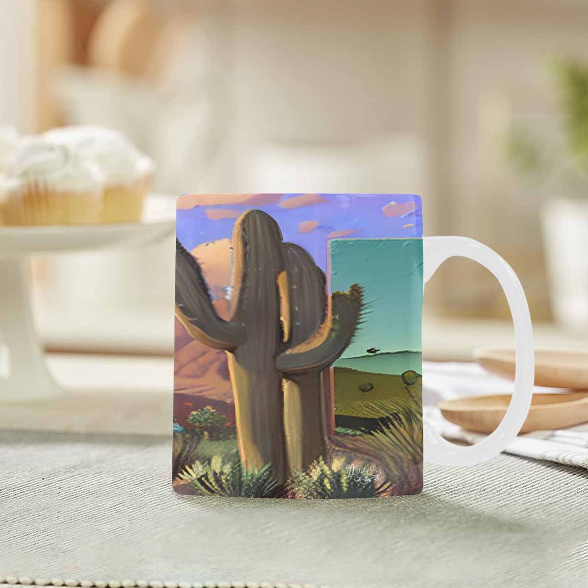 Coffee Mug, tea cup, desert scene, design 25