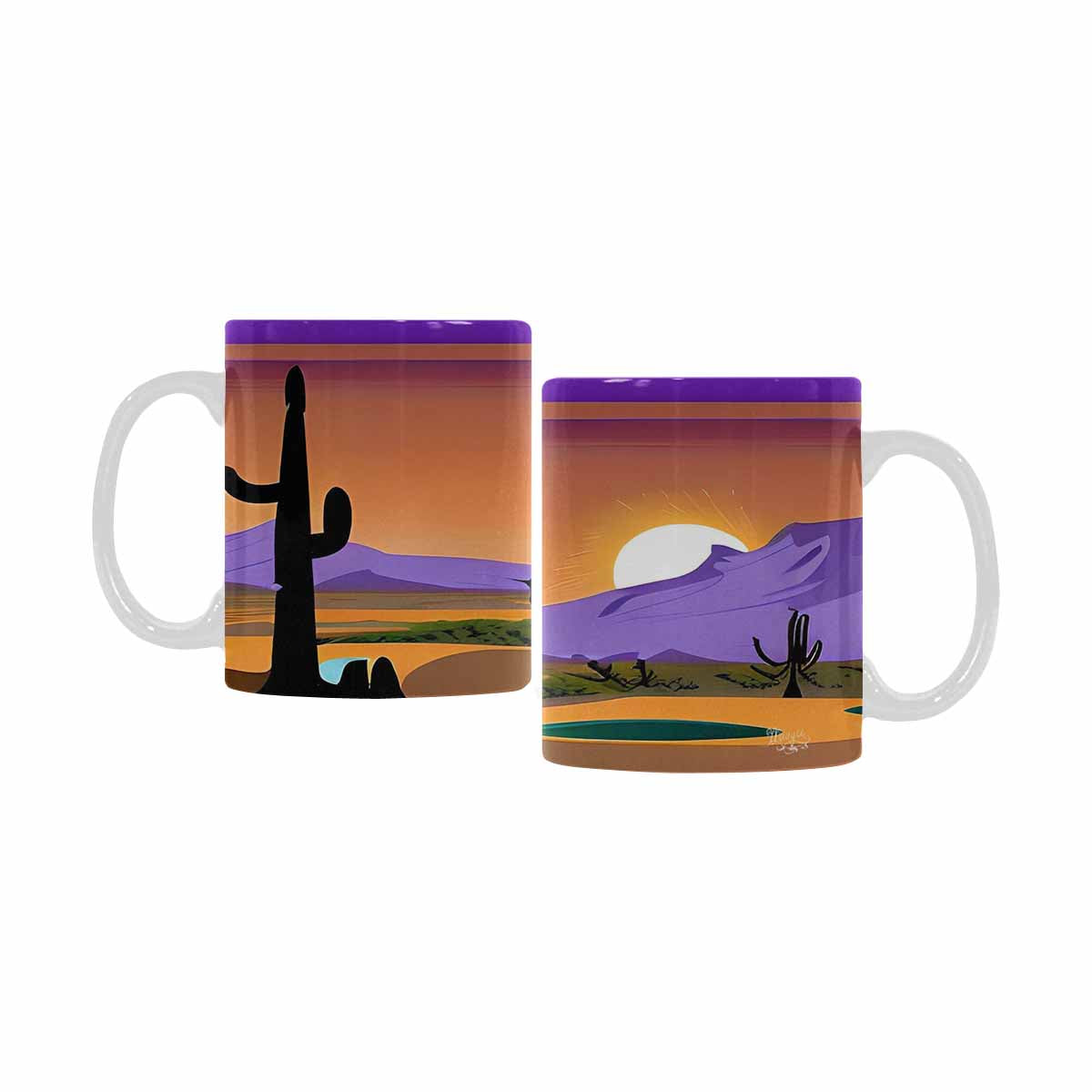 Coffee Mug, tea cup, desert scene, design 95