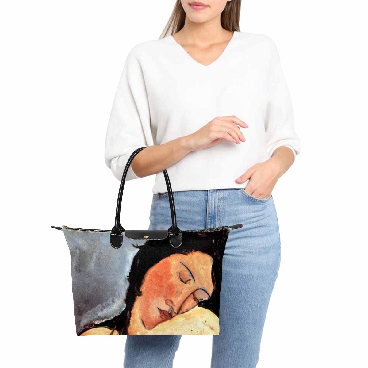 Classic handbag, Modigliani design, choice of 2 colors, Nude female