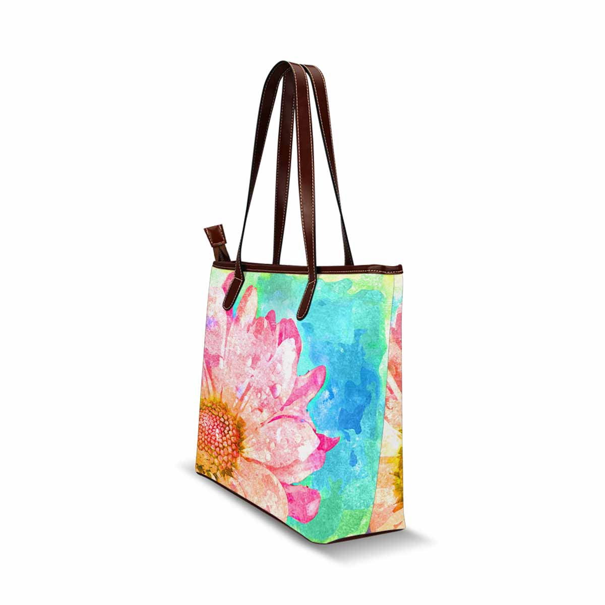 Classic Fabric handbag, watercolor floral, design 79