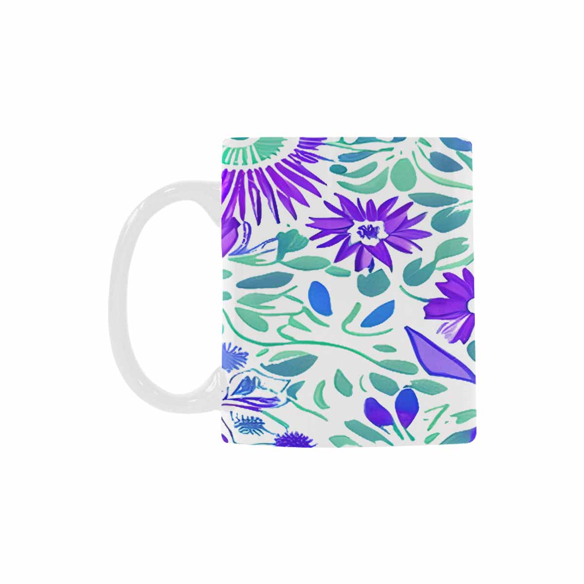 USA made Quality Mug, coffee mug, tea cup, Bright florals, Set 1A, Design 124