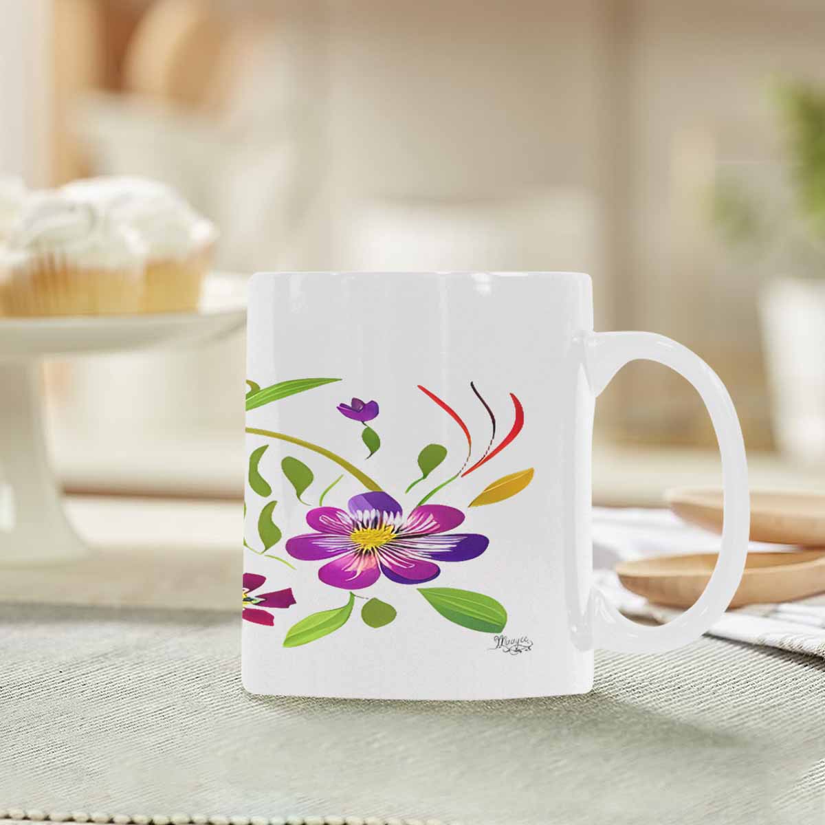 Quality Mug, coffee mug, tea cup, Bright florals, Set 2, design 75