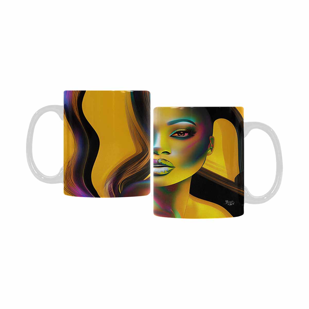 Quality Mug, coffee mug, tea cup, Black Faces, Set 1, design 42