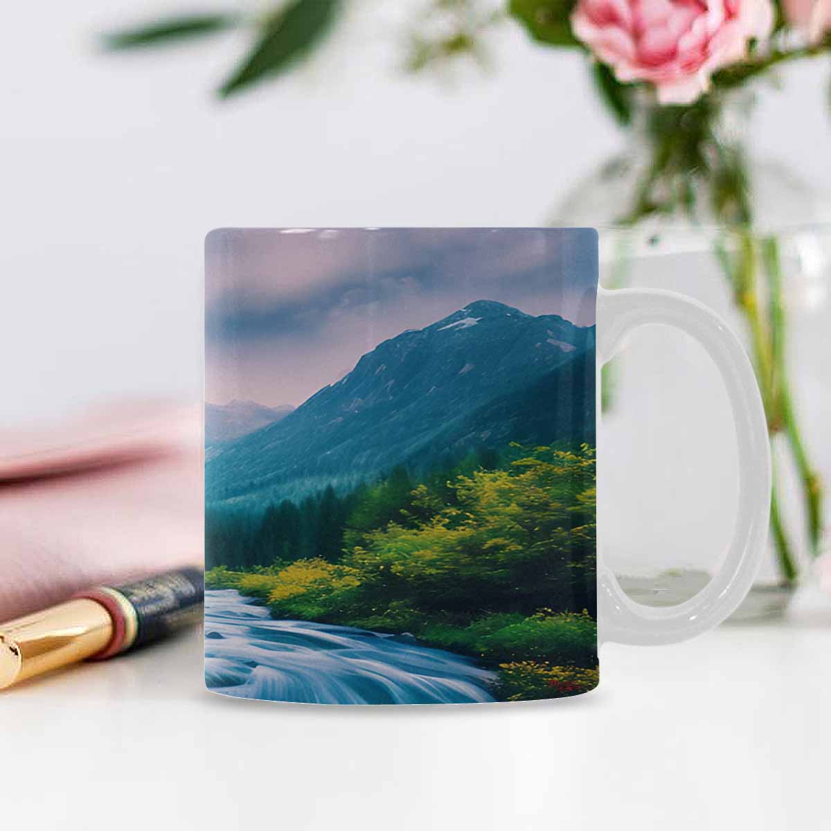 Rivers & Mountains Landscape mugs, set 1 design 28