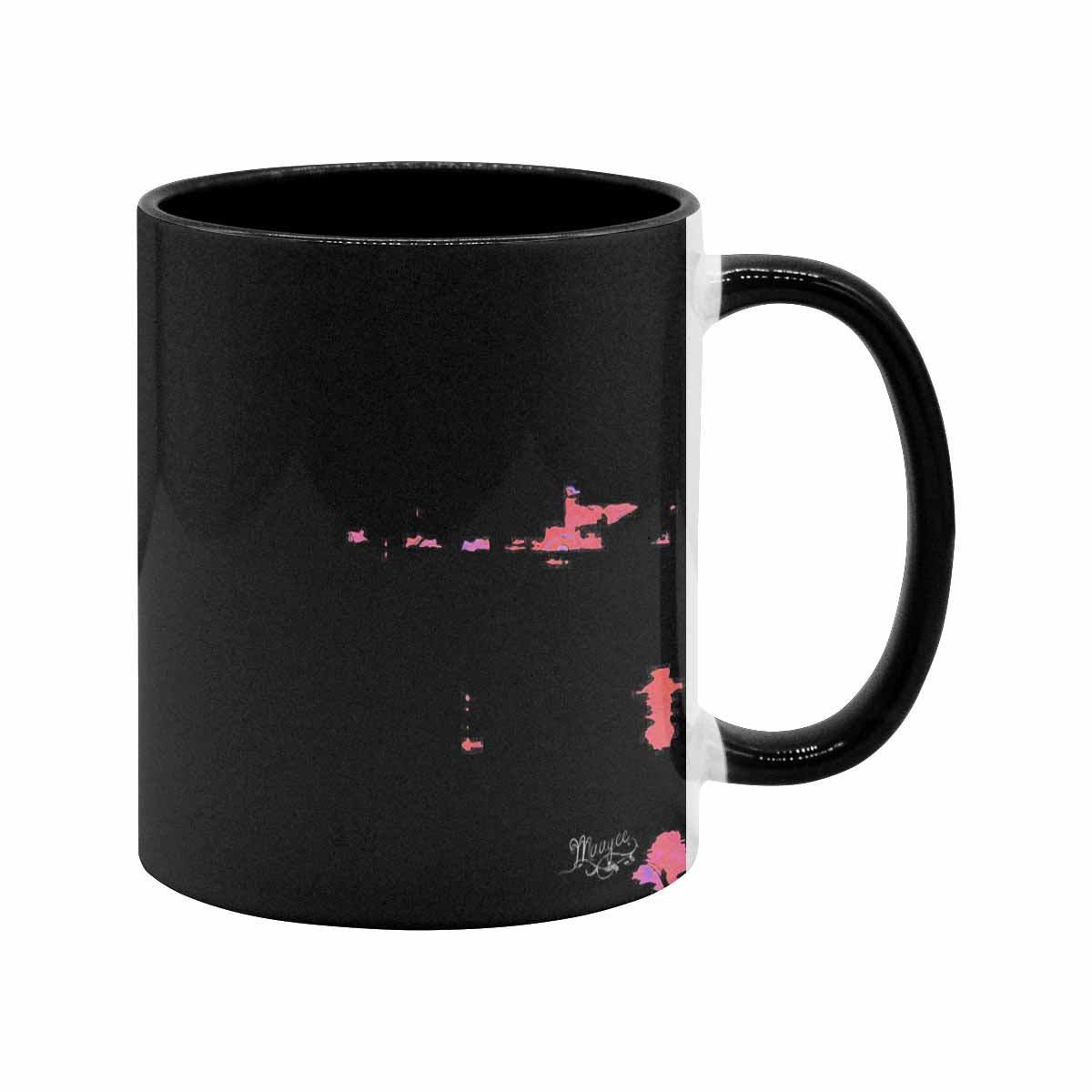 Coffee Mug, tea cup, black core, abstract, design 74