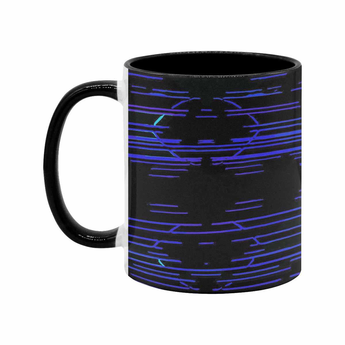 Coffee Mug, tea cup, black core, abstract, design 128