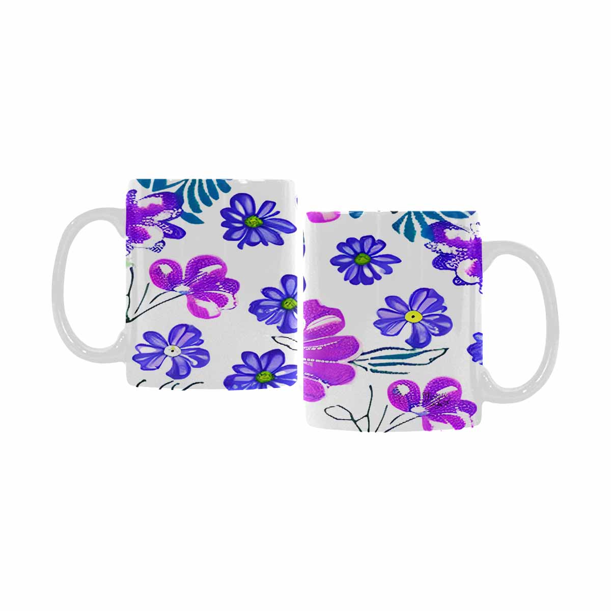 Quality Mug, coffee mug, tea cup, Bright florals, Set 1A, Design 119