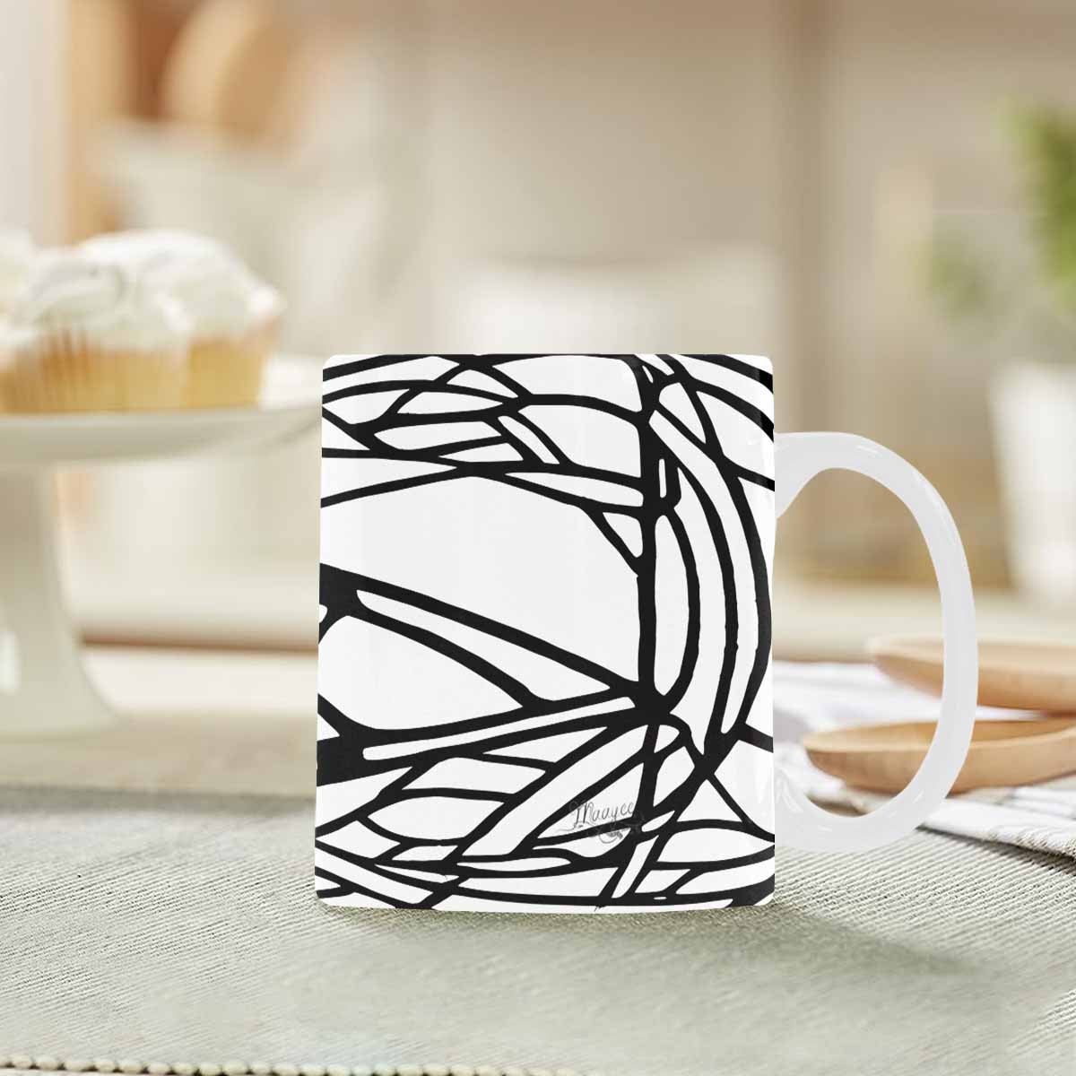 Quality Mug, coffee mug, tea cup, B & W Abstract, Set 1, design 46