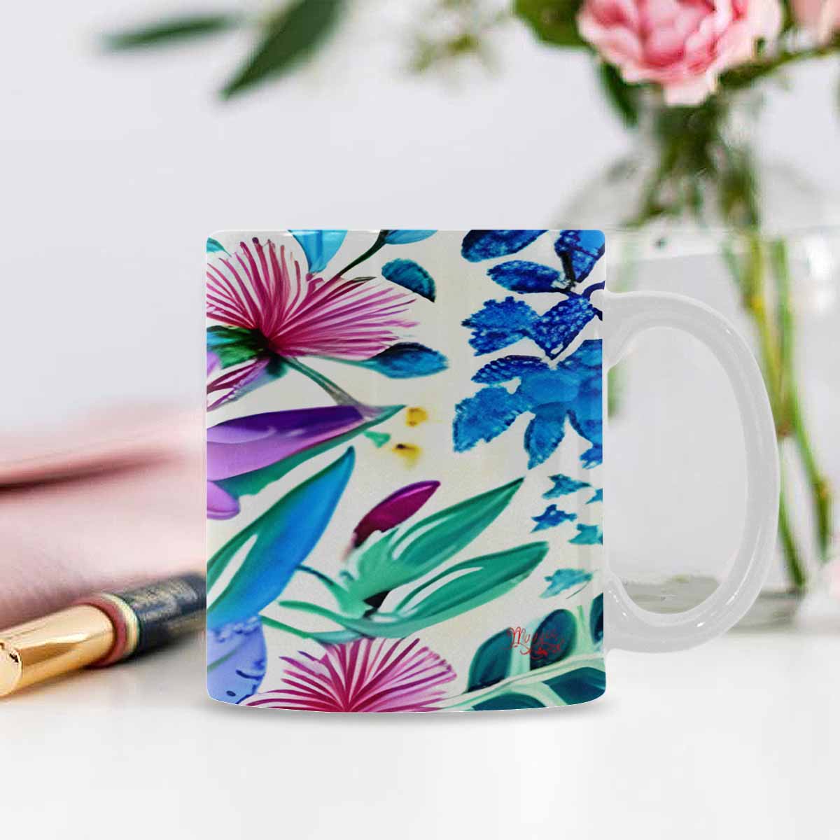 Quality Mug, coffee mug, tea cup, Bright florals, Set 1, Design 19