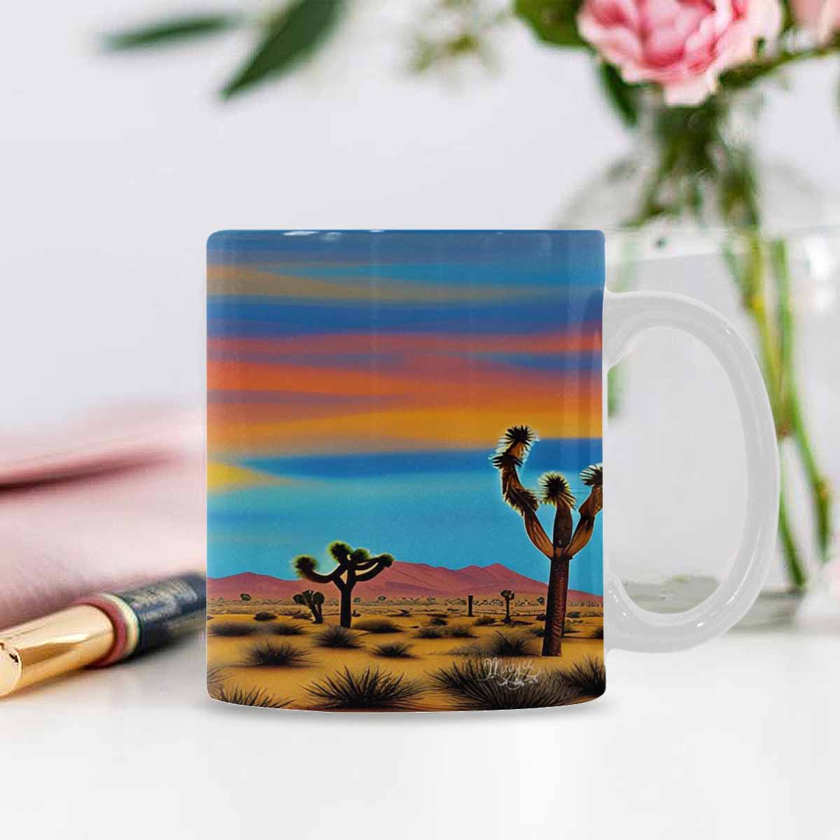 Coffee Mug, tea cup, desert scene, design 2