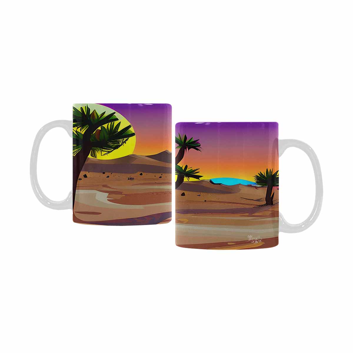 Coffee Mug, tea cup, desert scene, design 62