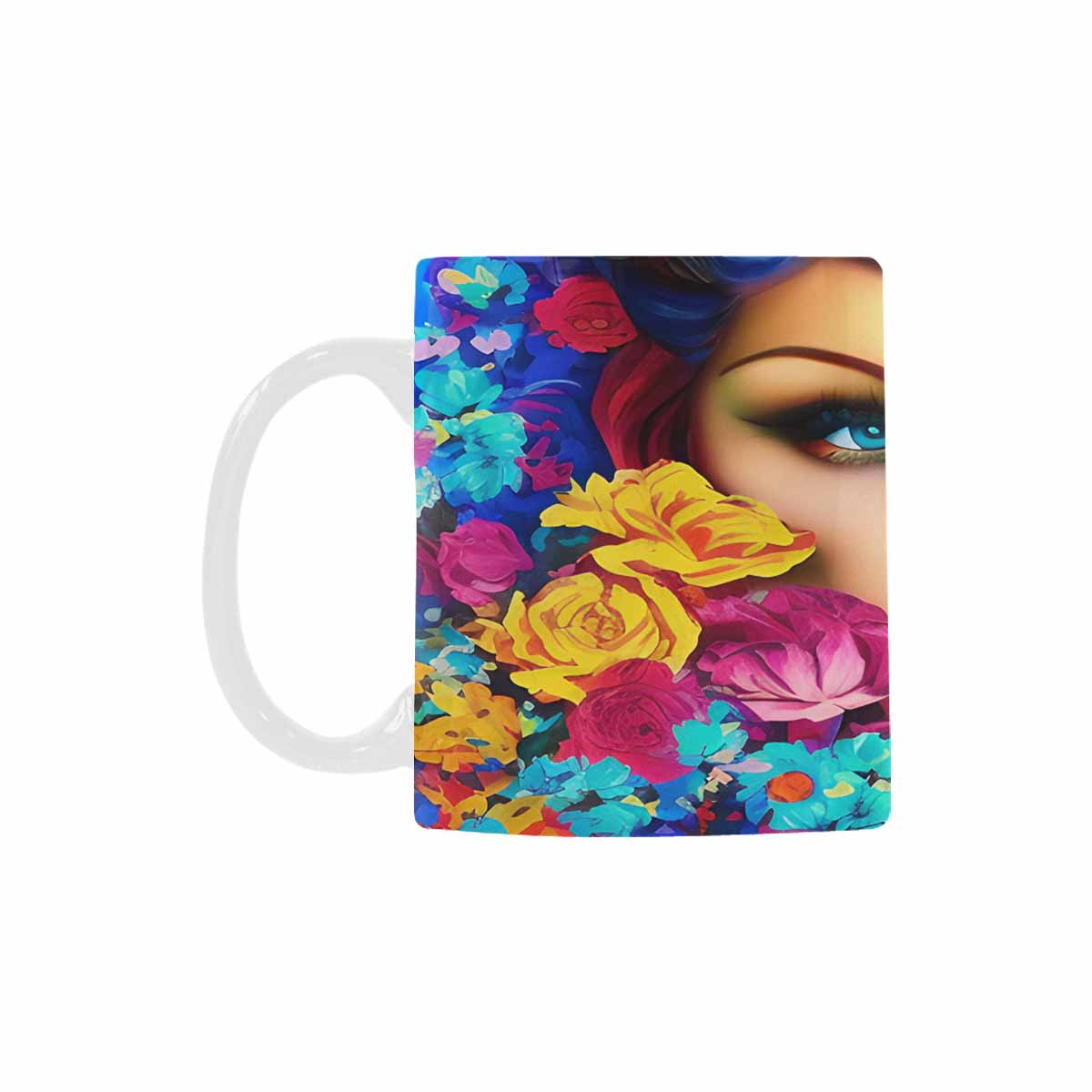 USA, Color Coffee Mug, tea cup, caucasian Face, design 41