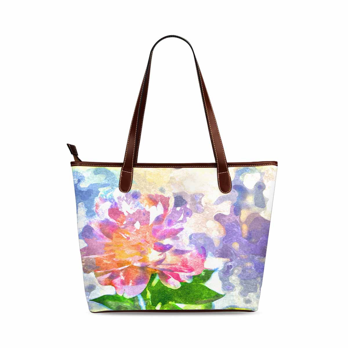 Classic Fabric handbag, watercolor floral, design 109