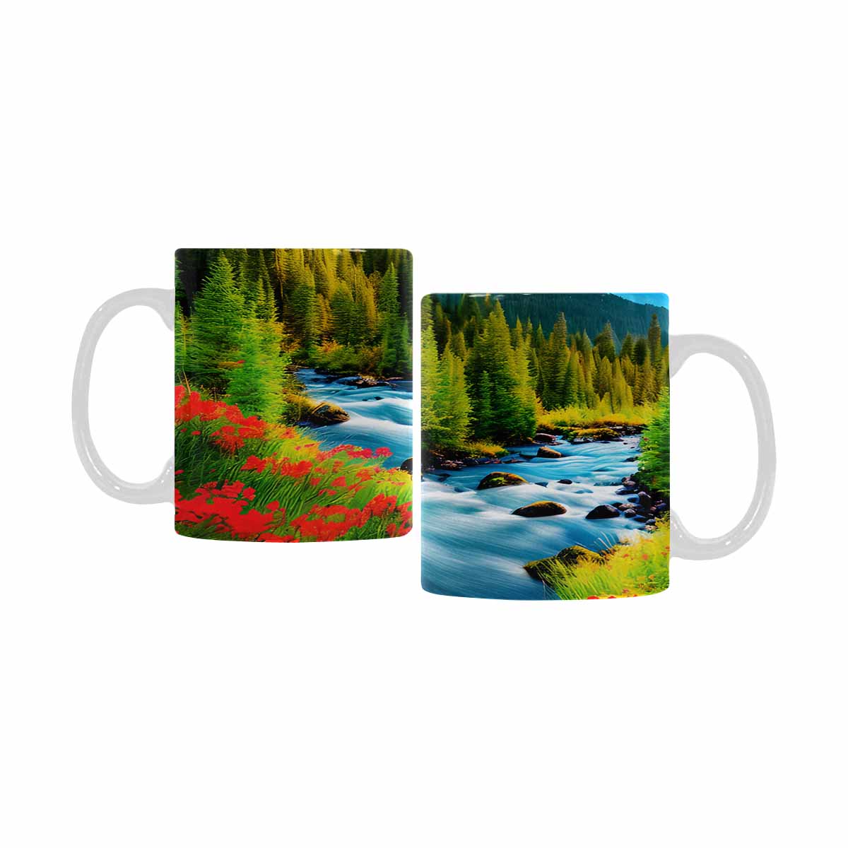 Rivers & Mountains Landscape mugs, set 1 design 16