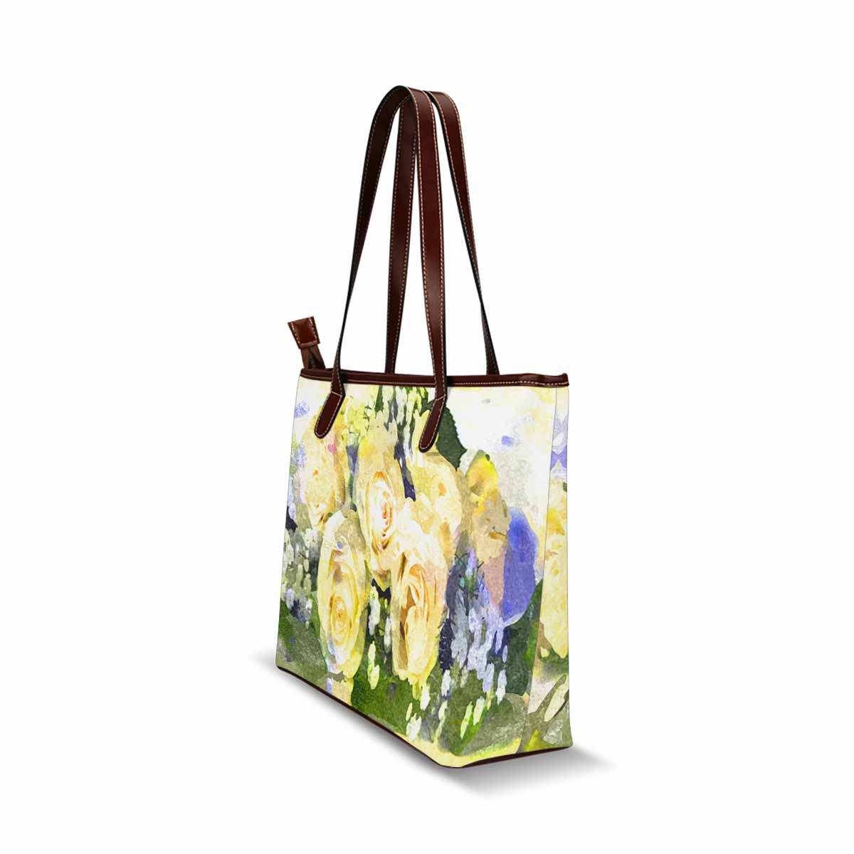 Classic Fabric handbag, watercolor floral, design 227