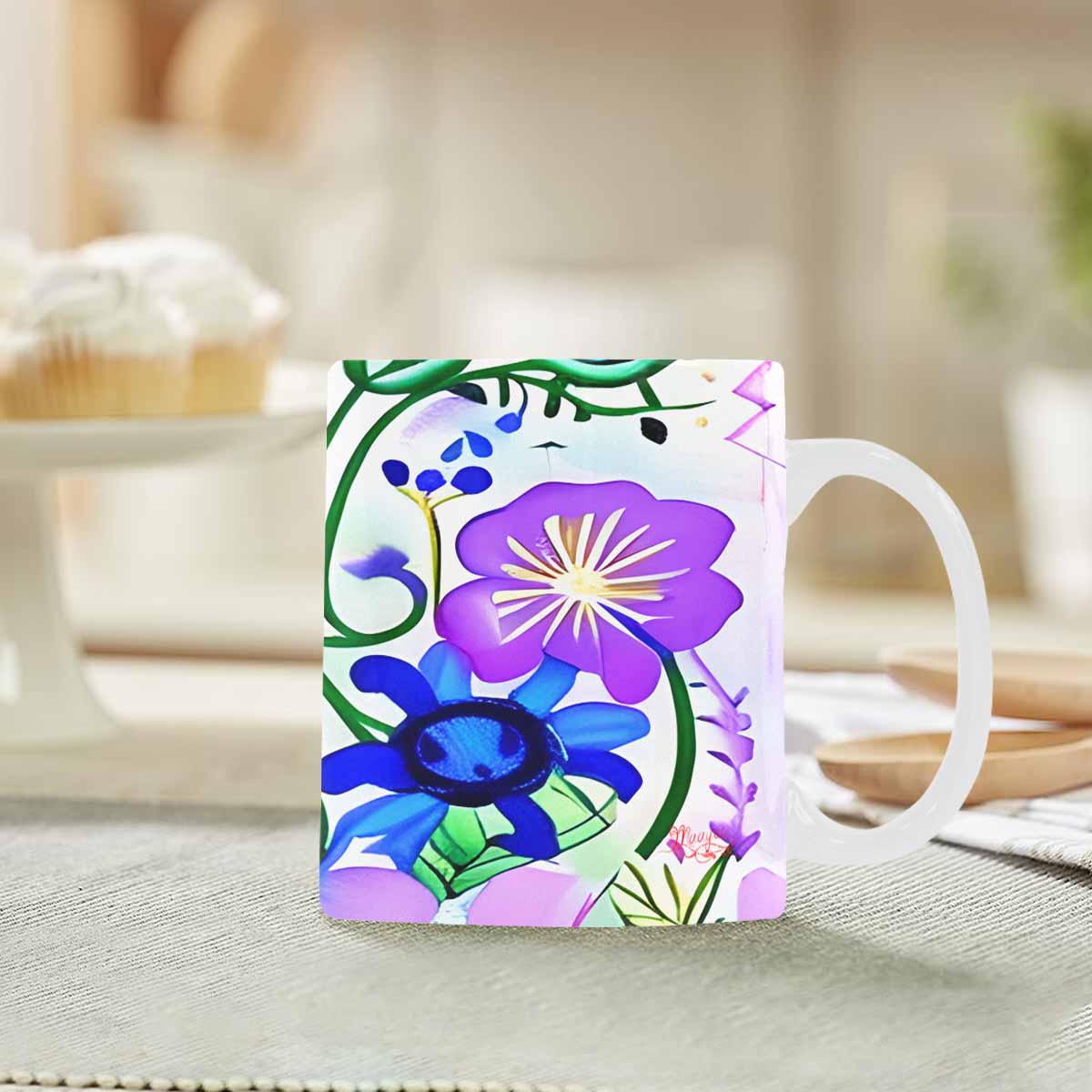 Quality Mug, coffee mug, tea cup, Bright florals, Set 1, Design 43