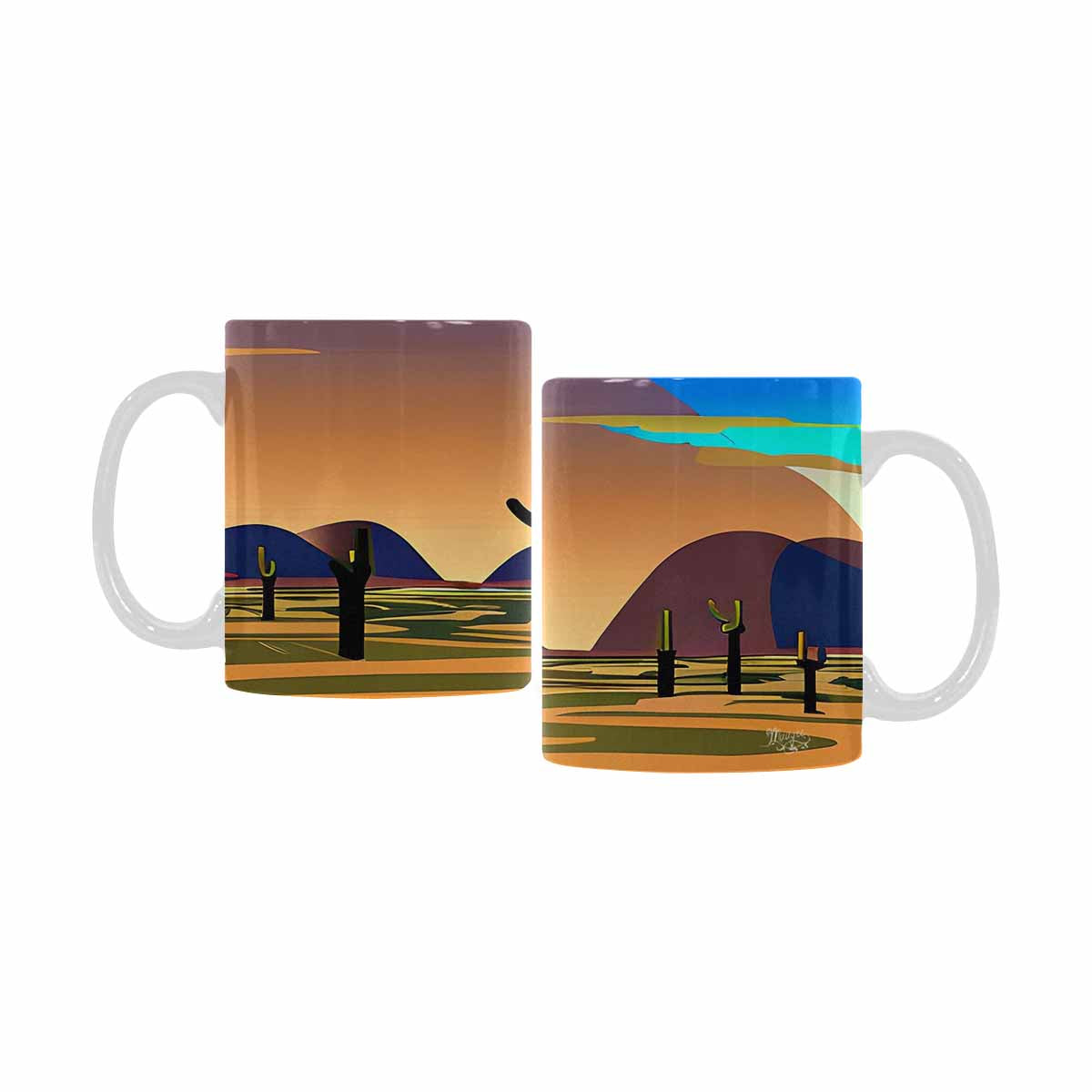 Coffee Mug, tea cup, desert scene, design 83