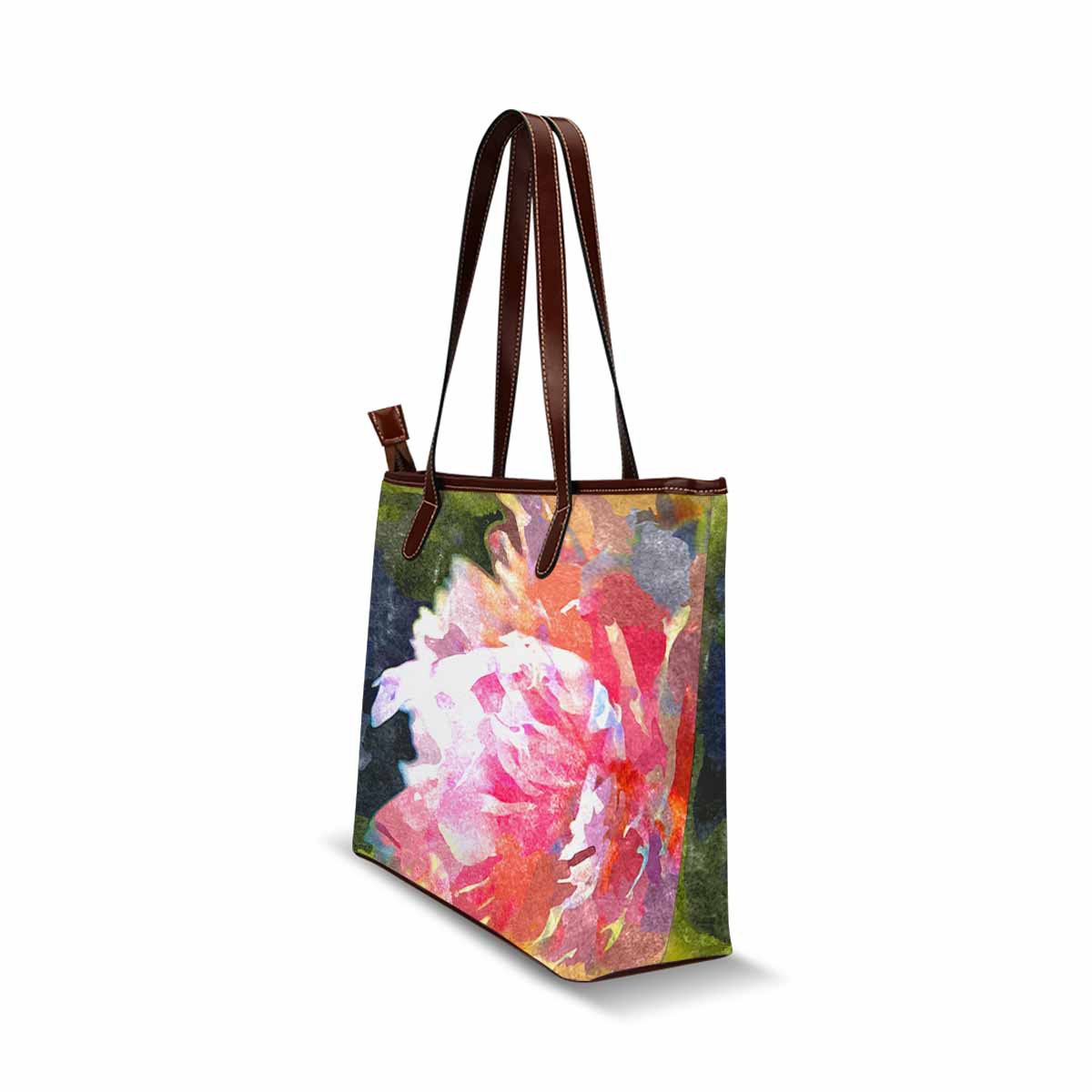 Classic Fabric handbag, watercolor floral, design 86