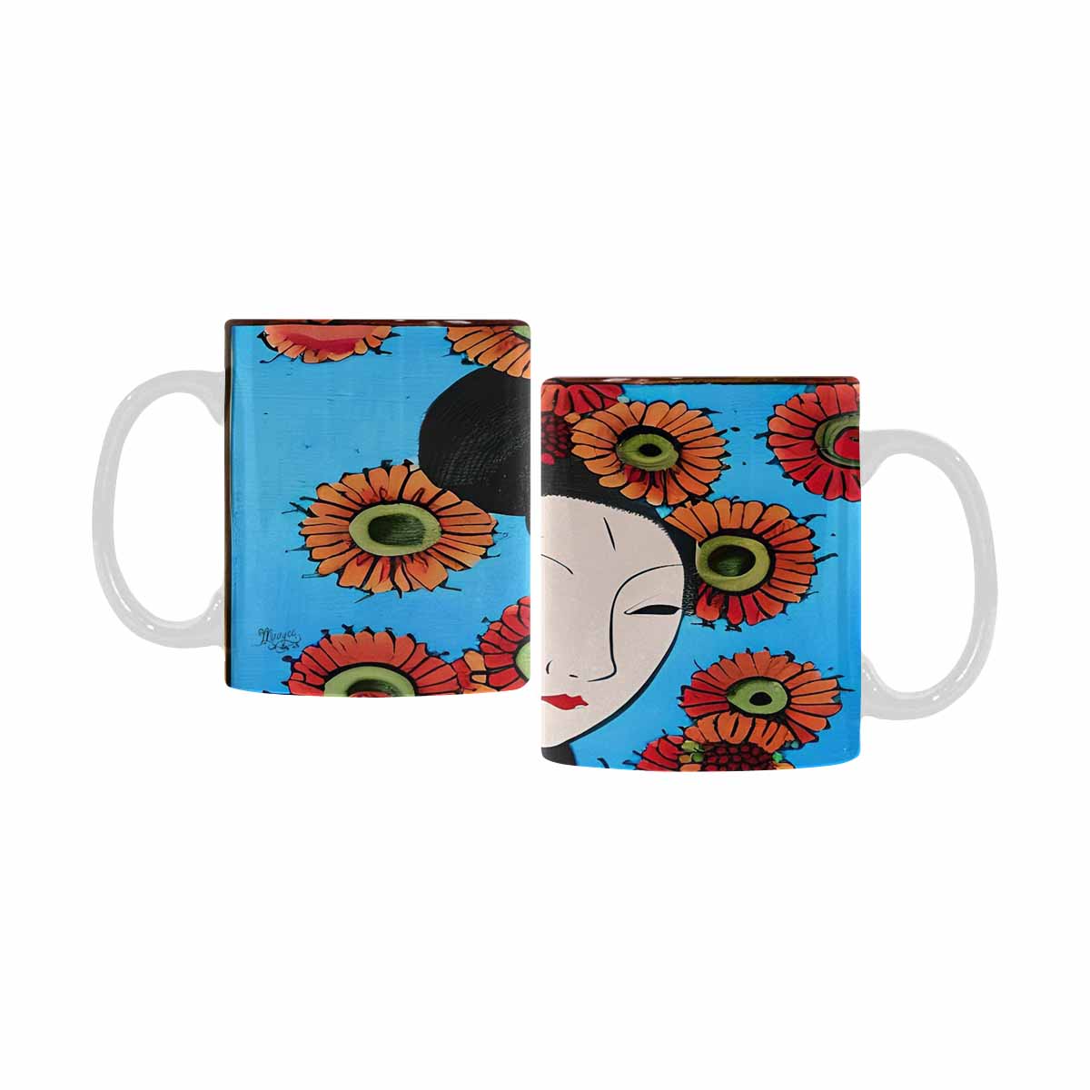 Quality Mug, coffee mug, tea cup, Asian Faces, Design 58