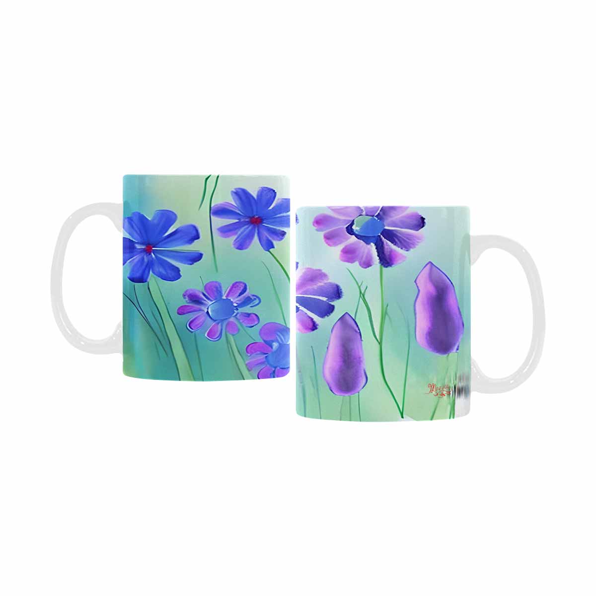 USA made Quality Mug, coffee mug, tea cup, Bright florals, Set 1, Design 59