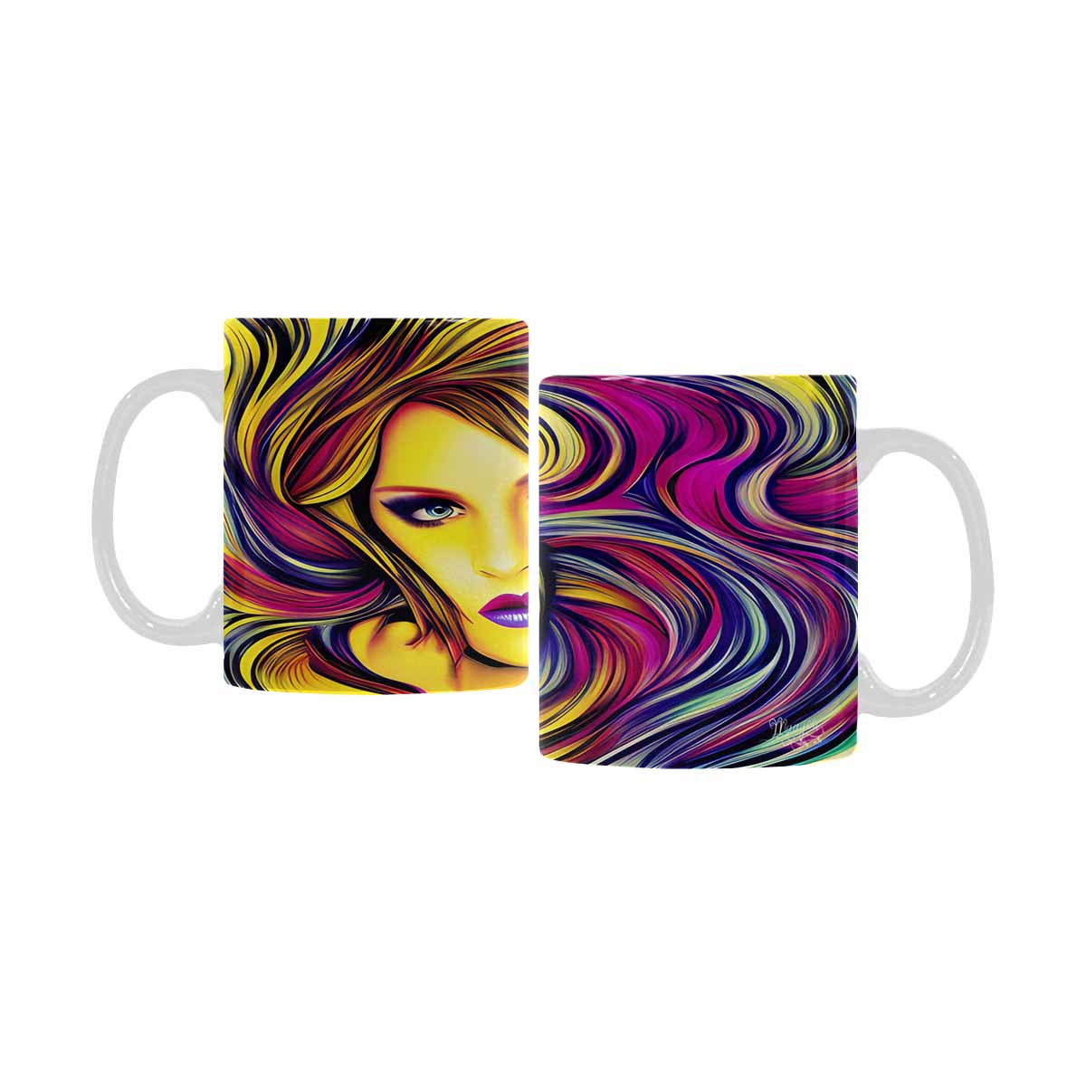 Coffee Mug, tea cup,caucasian Face, design 27