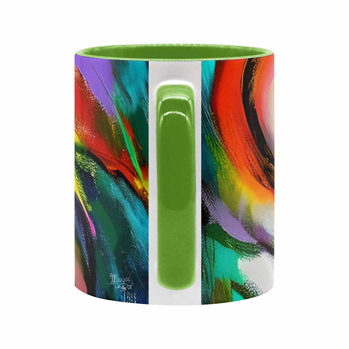 Coffee mug, tea cup, multicolor mug, caucasian type face, design 24