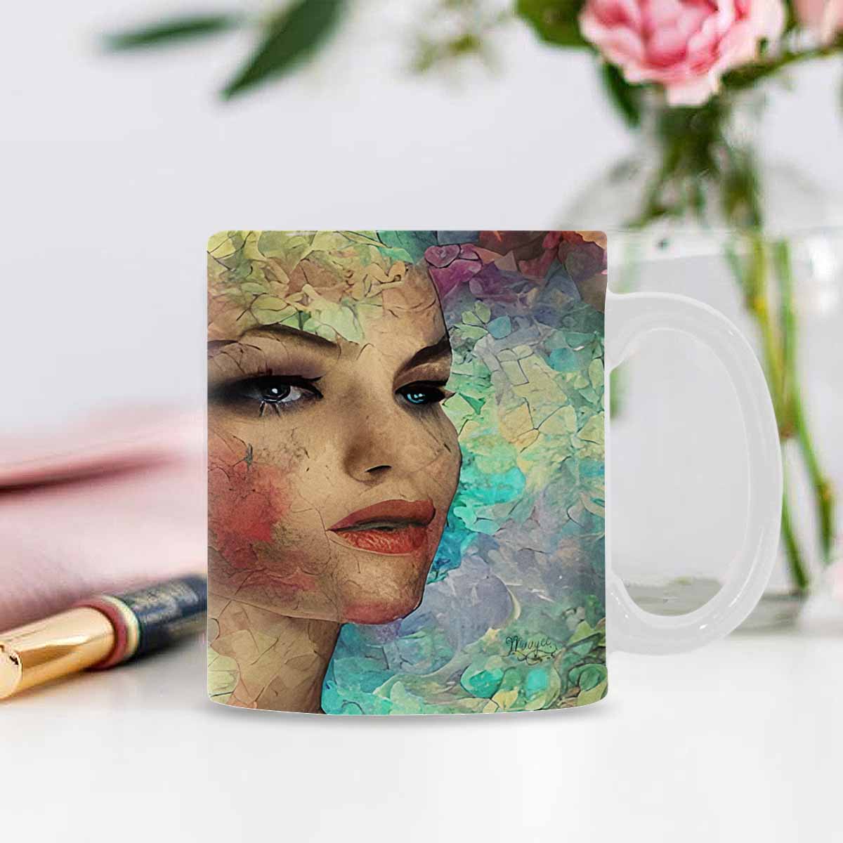 USA, Color Coffee Mug, tea cup, caucasian Face, design 28